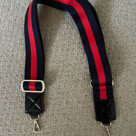 MZ Wallace Adjustable Navy and Red Stripe Bag Strap - brand new - Picture 2 of 2